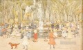 ニューヨークのセントラルパークにて モーリス・プレンダーガスト 水彩画